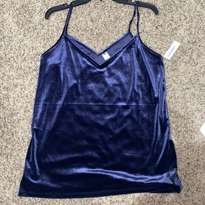 Navy blue velvet cami